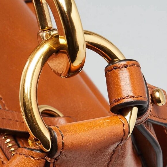 Chloe Clay Brown Shiny Leather Medium Camera Bag - Picture 7 of 12